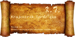 Krajcsirik Terézia névjegykártya